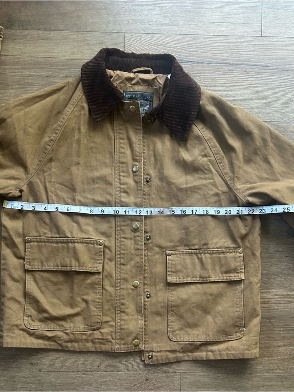 Levi's Tan canvas Jacket with Dark Brown Corduroy Collar - Picture 5 of 6